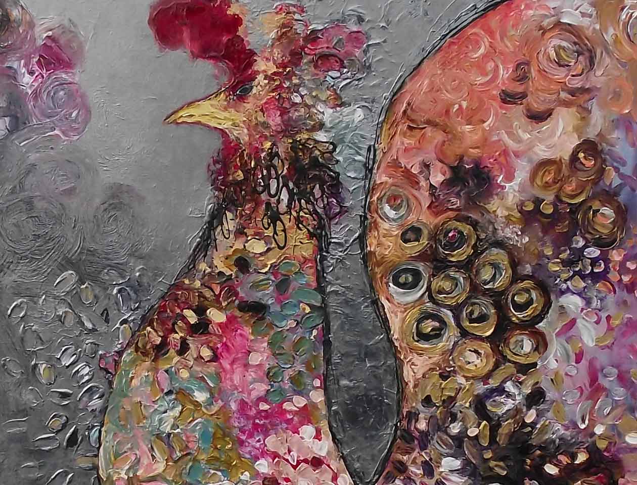 Coq en amour avec un grand A
