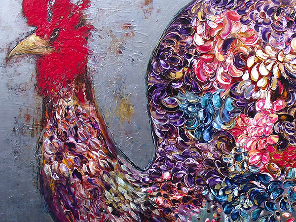 Le coq, heureux d’un printemps