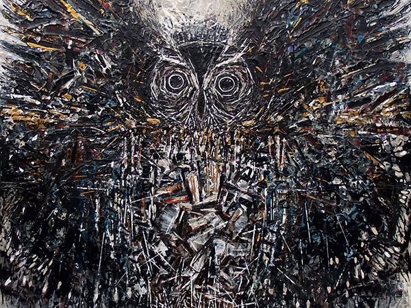 Hibou cherchant refuge